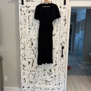 Able Elegant Black Wrap Dress